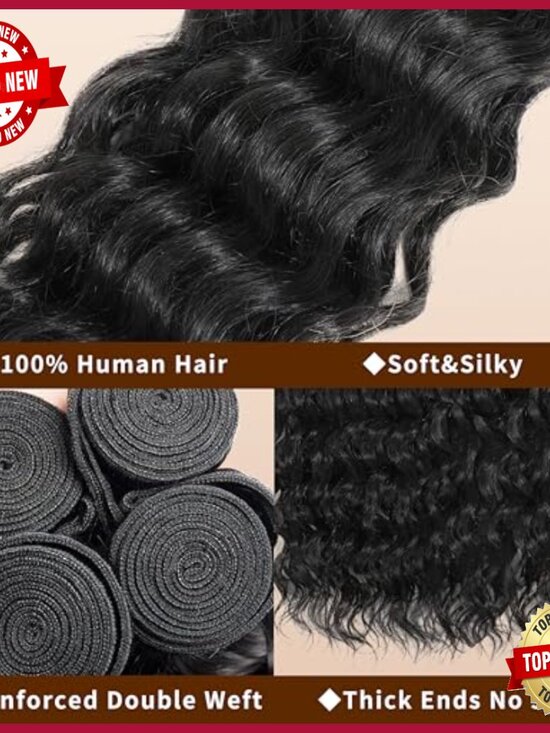 Deep Wave Human Hair Extensions 20-26 Inch Quick Weave Bundles Deep Wave Human Hair Extensions 20-26 Inch Quick Weave Bundles main image 4